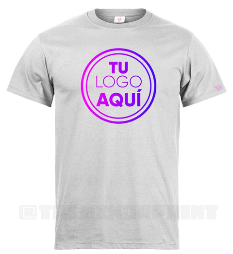 Polera Blanca Unisex Con Logo Grande en Pecho